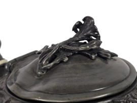Victorian -Cartwhright & Son -  theepot - tin - gegraveerd - 19e eeuw