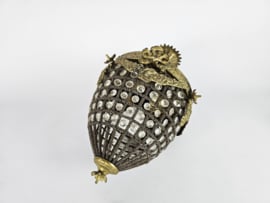 Lumi design - hanglamp - brons - kristal - 'Ananas' - 3e kwart 20e eeuw