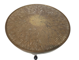 Rooktafel met bewerkte koperen bovenplaat - ca. 1920