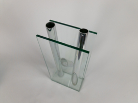 Lisa Mori voor Inn - Inn Crystal glass -  Modernist - glas - kristal - Aluminium - vaas - 90's