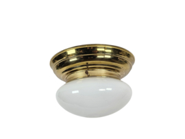 Dutch design - Giso Gispen - model Lauritsen -  plafonnière - opaalglas - messing - 2000