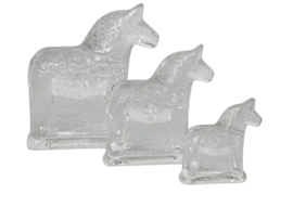 Lindshammar Glasworks Sweden - Dala Horse (3) - Kristal - Zweden - 70's