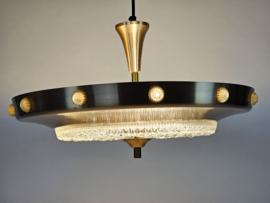 Vintage -  Lakro style - Ufo hanglamp - 'Champagne gold' - glas - 70s