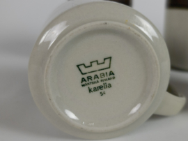 Arabia - Finland - Karelia - - 5x kop en schotel - 0,25cl -  - Anja Jaatinen-Winquist - 60's