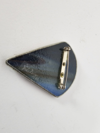 Foka design - broche - glas - lood - gesigneerd - 60's