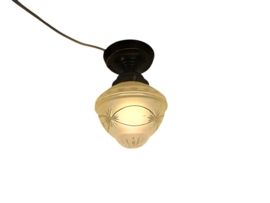 Gispen stijl - geslepen en gegraveerd glas - messing - Holland - 2e kwart 20e eeuw