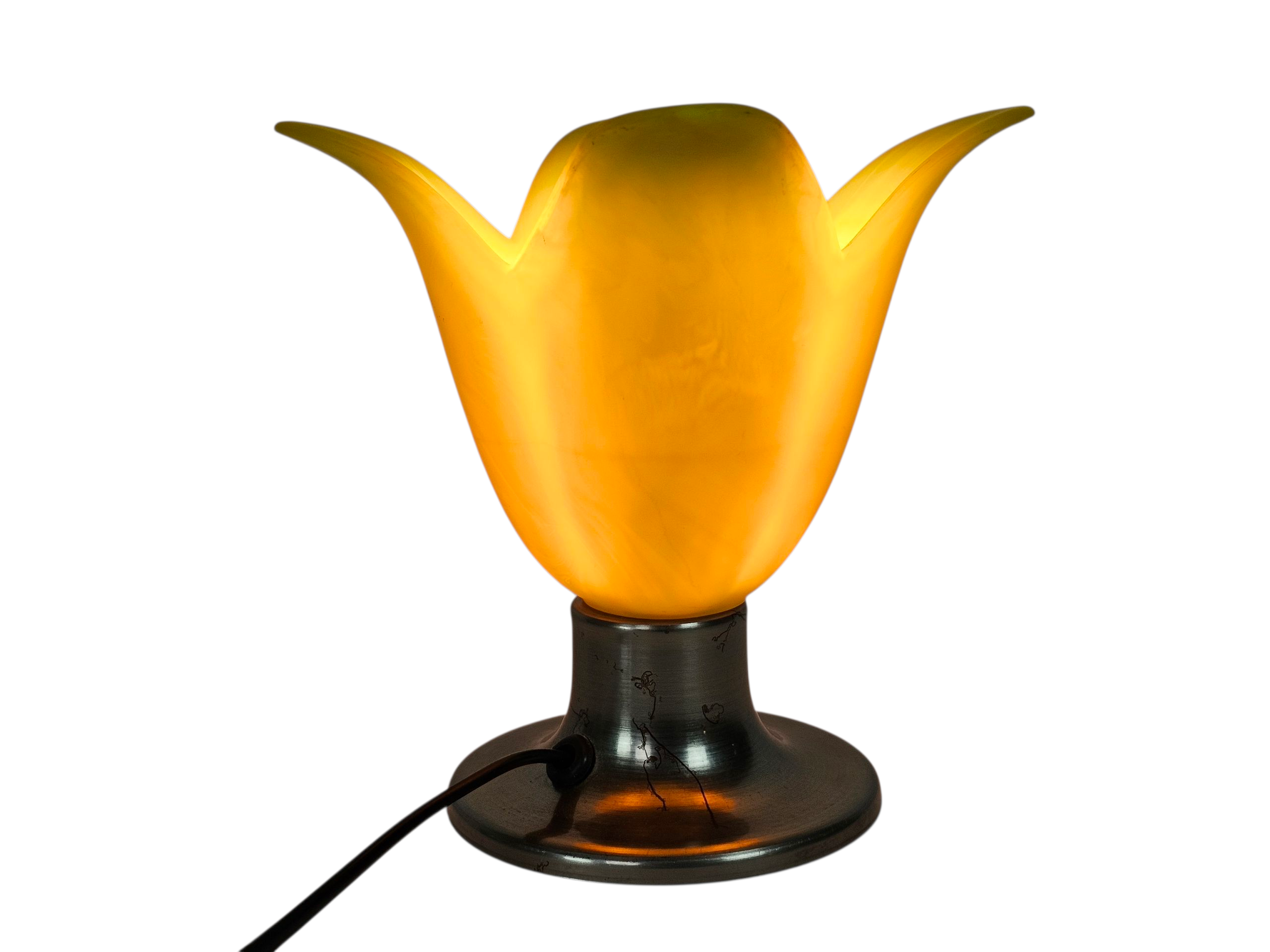 Dutch design - Pols Potten - tafellamp -  kelk verlichting - glas - metaal - 90's