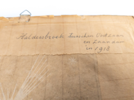 Olieverf op board - Piet Brouwer (1865-1967) - 'Haldersbroek tuschen Oostzaan en Zaandam in 1918'  gedateerd 1965