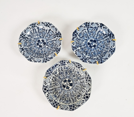Mosa - Kangxi stijl - 3 x bordje - decor Peterselie - Maastricht - 1901
