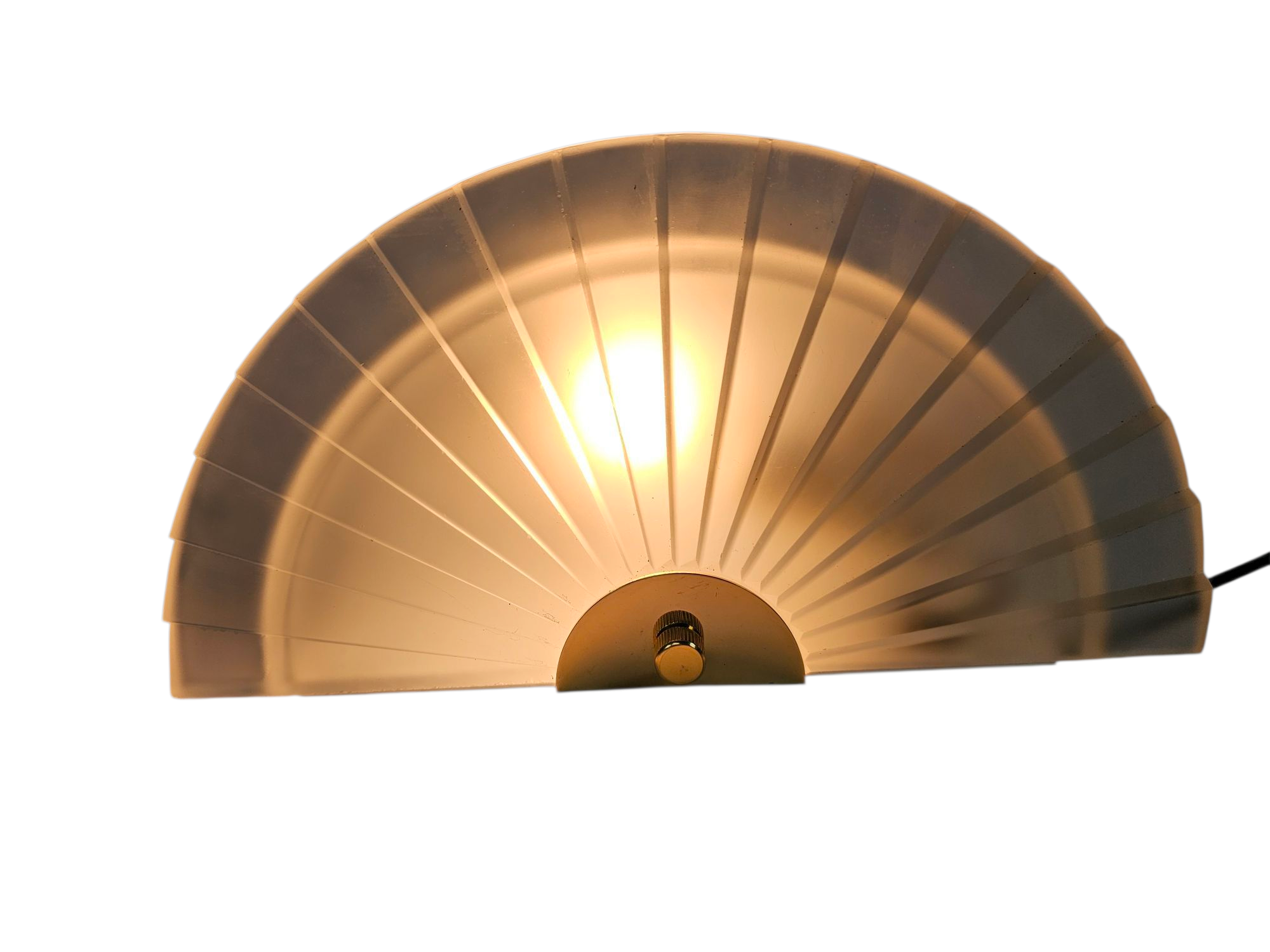Happy Light - 'Waaier' - wandlamp - geperst glas - metaal - 90's