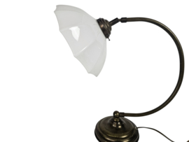 Bankierslamp  - tafellamp - opaline - messing - 3e kwart 20e eeuw