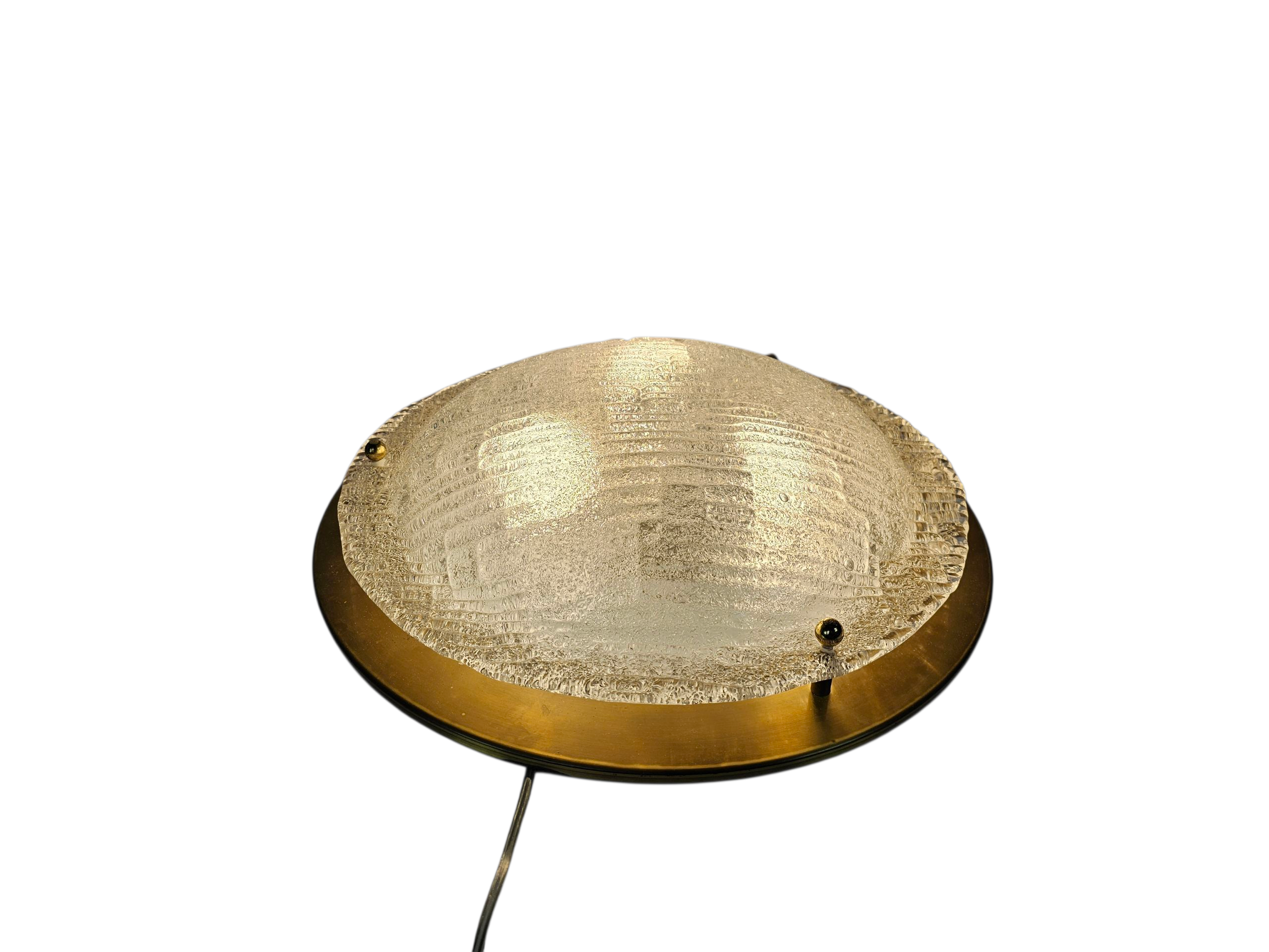 Hillebrand Leuchten - Hollywood Regency stijl -  'frosted' glas - messing - 80's