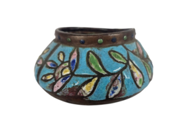 Perzië -  koper - metaal -  emaille -  kom - cloisonne - 19e eeuw