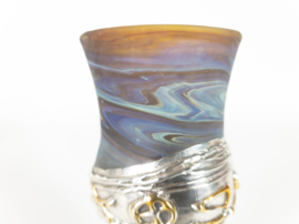 Sherman art works - 925 sterling zilver - glas - gesigneerd - Kiddush cup - Israel