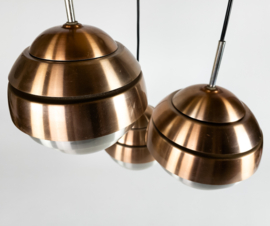 Lakro Amstelveen - hanglamp met 3 lampen - Ufo lamp - Space Age  - aluminium - 60's