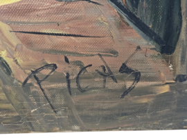 Olieverf op canvas - Steegje Franse Rivièra - Spanje - 1960's