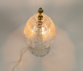 Vintage - kristal - geslepen glas - bloemmotief - tafellamp - 90's