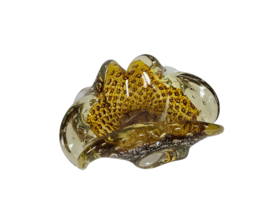 Barovier & Toso - Murano - asbak - glas - amber - zilverdeeltjes - 1950's