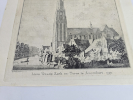 Ets - Paulus van Liender - (1731-1797 - Lieve Vrouwe Kerk en Toren in Amersfoort - 1759