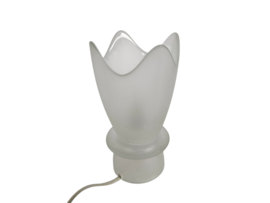 'Tullip' - gesatineerd glas - 2 x tafellampjes - Duitslande - 3e kwart 20e eeuw