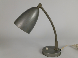 Bureaulamp - grijs metallic - flexibele slang - 1950's