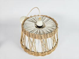 Philips - NPD 264 - hanglamp - pitriet - rotan - textiel - 60's