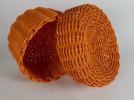 Vintage regaline - wicker - kunststof - opbergmand - 70's
