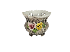 Bassano keramiek - bloempot - Italie - bloemenmotief - 3e kwart 20e eeuw