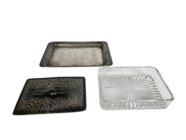 Unity pewter - Art Deco - Caviar dish - glas - tin - gemerkt -  Engeland - 2e helft 20e eeuw