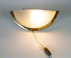 Herda Holland - wandlamp - Hollywood Regency - messing - gesatineerd glas - 80's