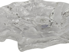 Walther glass - Jolanda Prinsen - unieke zware schaal - helder glas - 2000