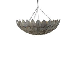 Hollywood Regency  - gepatineerd brons - 'leaf' hanglamp - 2000