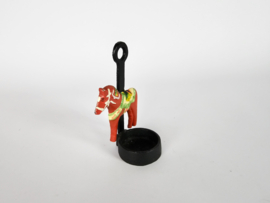 Dala Horse -  design  Grannas A. Olsson - Zweden - waxinelichthouder -  metaal - 3e kwart 20e eeuw