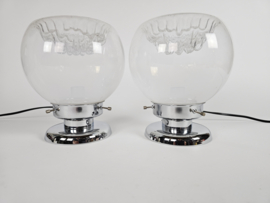 Murano  - Mazegga - Carlo Nason - tafellampen (2) set - glas - chroom - 60's