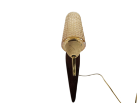 Philips - vintage - muurlamp - wandlamp - messing - teak - 60's