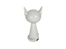 Potterie Peter Selhorst - wit -geglazuurde XL Kat - 1980'S