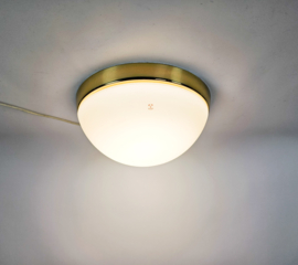 Peill & Putzler - muurlamp - plafonniere - messing - goud - glas - 1970's