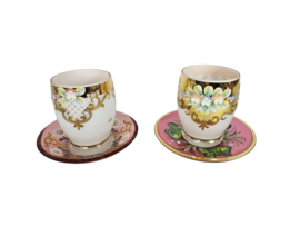 Boheems glas - Moser stijl - handbeschilderd - emaillen - 24K verguld - kristalglas - 7 delig -