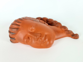 Achatit Cortendorf  - terracotta - wandmasker - keramisch masker - handarbeit - 50s