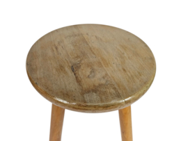 Krukje - Driepoot - Melkkrukje - Tabouret - Charlotte Perriand stijl - hout - 60's