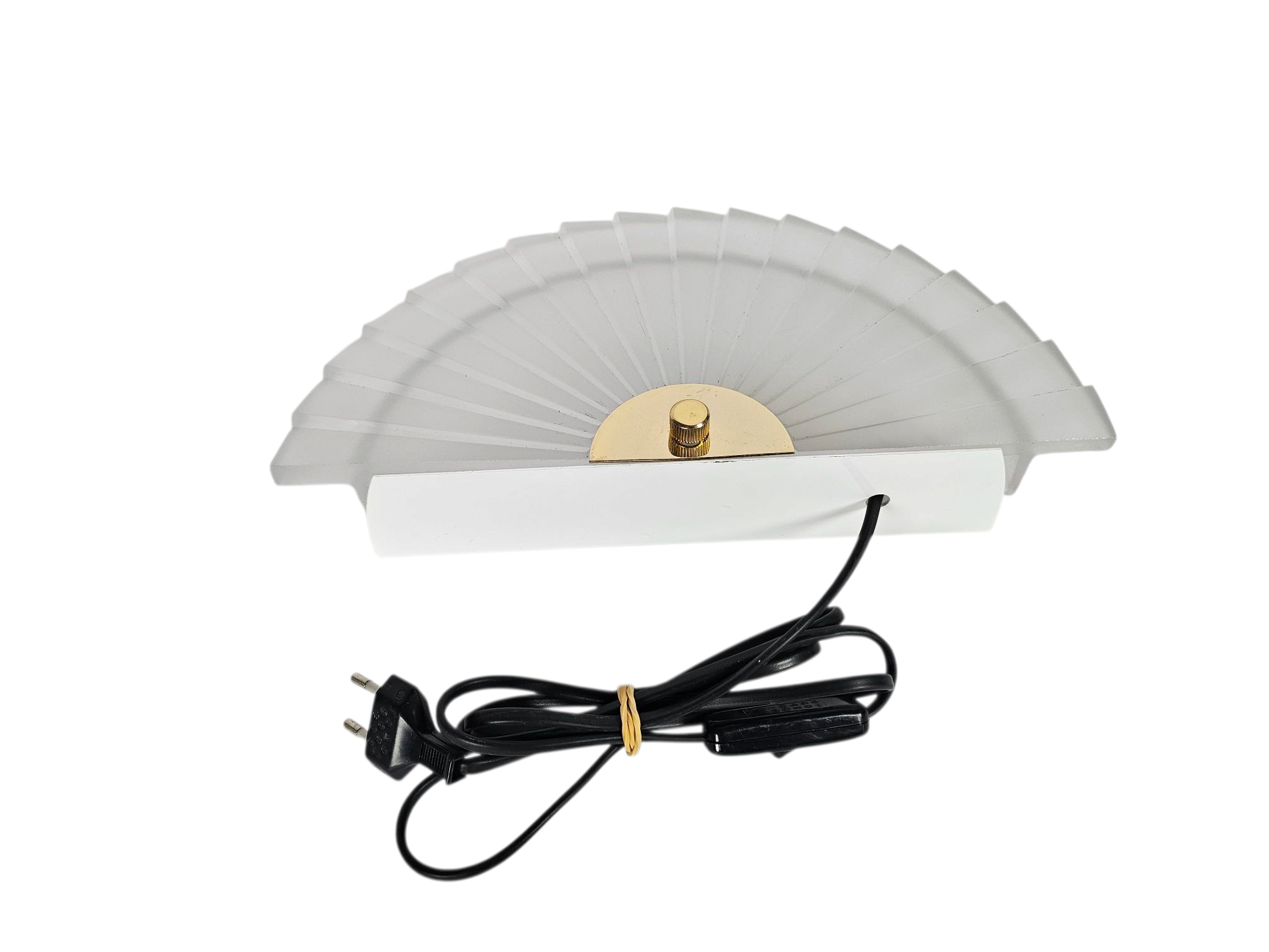 Happy Light - 'Waaier' - wandlamp - geperst glas - metaal - 90's