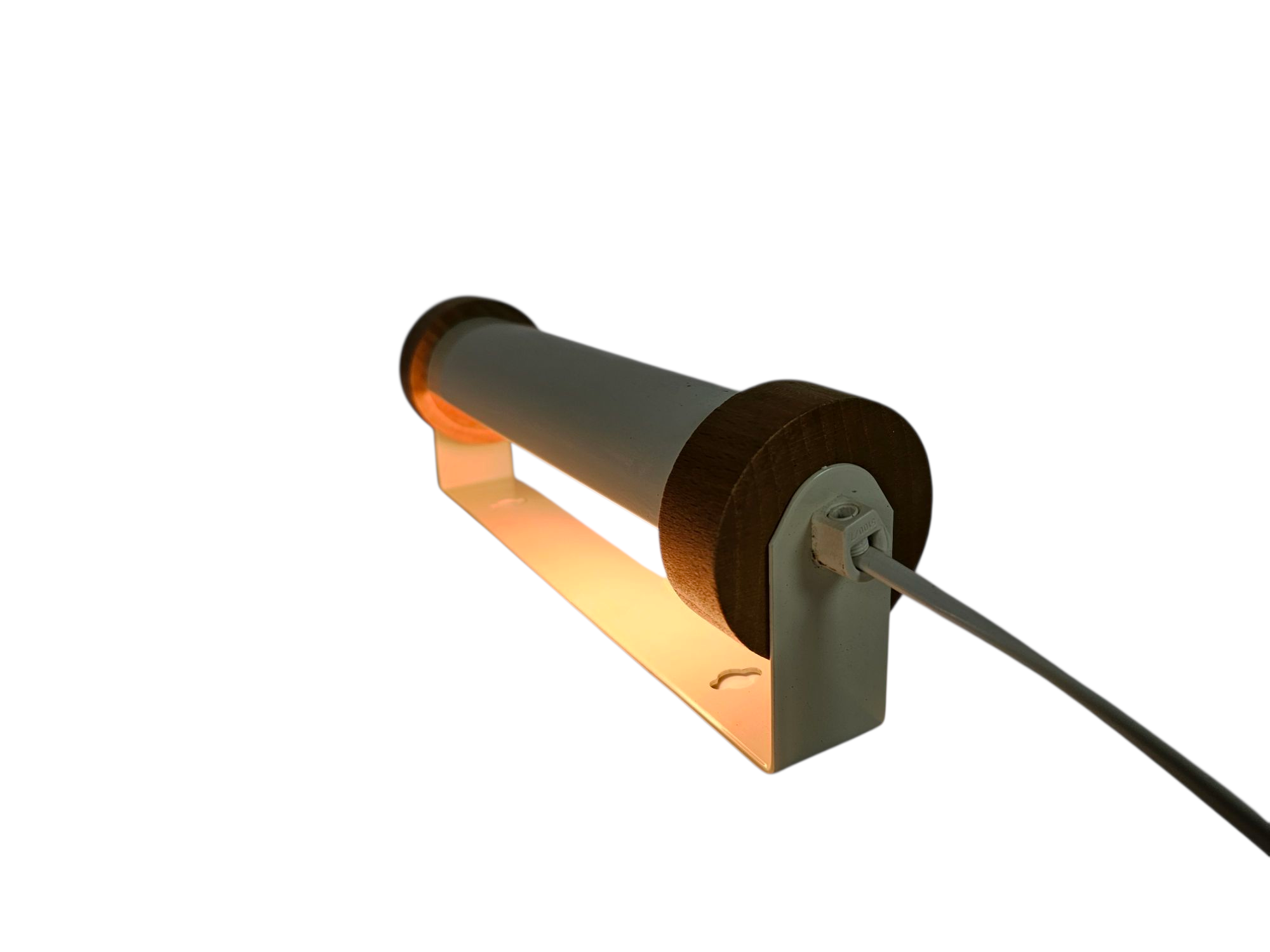 Dutch design  - bedlampje - metaal - hout - crème -  90's