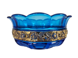 Glasfabriek Brockwitz  - model Ariadne - Art Deco - Duitsland - geperst glas - bladgoud -  1929