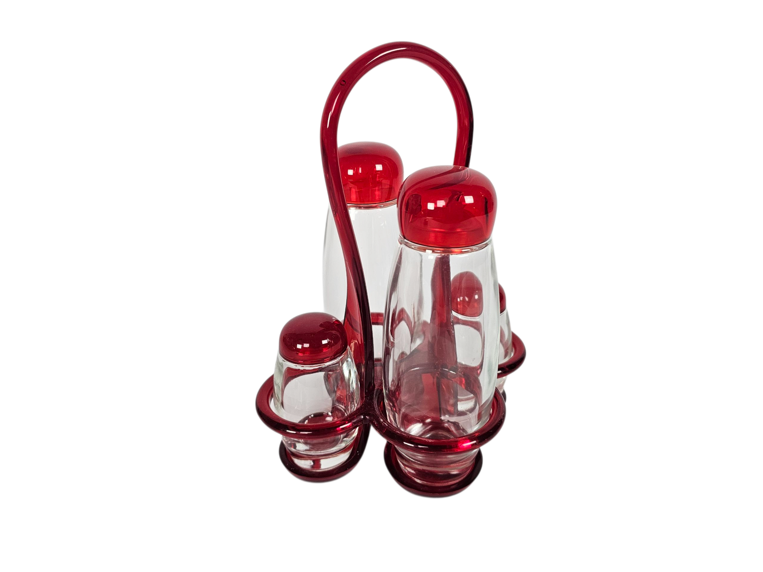 Guzzini - Made In Italy - Glas Cruet set - design Elisabeth Vidal - Italie - 90's