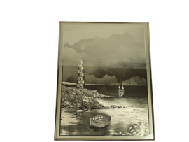 Jean Roy Hardelin - goudfolie afbeelding - gesigneerd - Frankrijk - 1970's