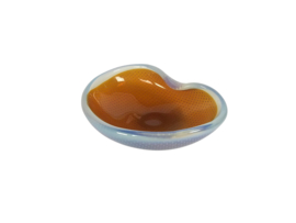 Murano Sommerso - asbak - opaline - okergeel - lichtpaars - Italie - 70's