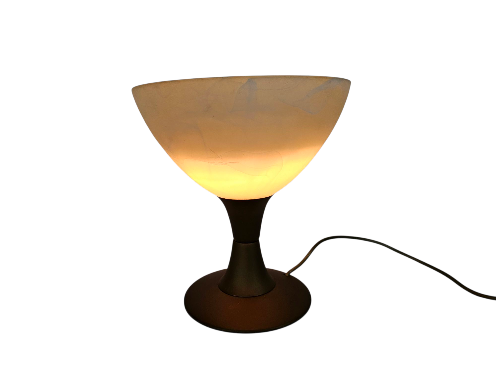L.L. lights - Made in Italy - model 40908 - kelklamp - messing -  gemarmerd glas - 1999