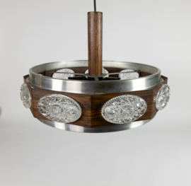 Lakro Amstelveen - hanglamp - Ufo lamp - houtfineer - aluminium - 60's