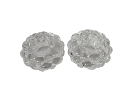 Orrefors - 'Rasberry' - waxinnelichthouders (2) - design Anne Nilsson - glas - 3e helft 20e eeuw