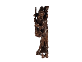 Houtsnijwerk - Shou Xing - China - XL beeld - hardhout - 19e eeuw